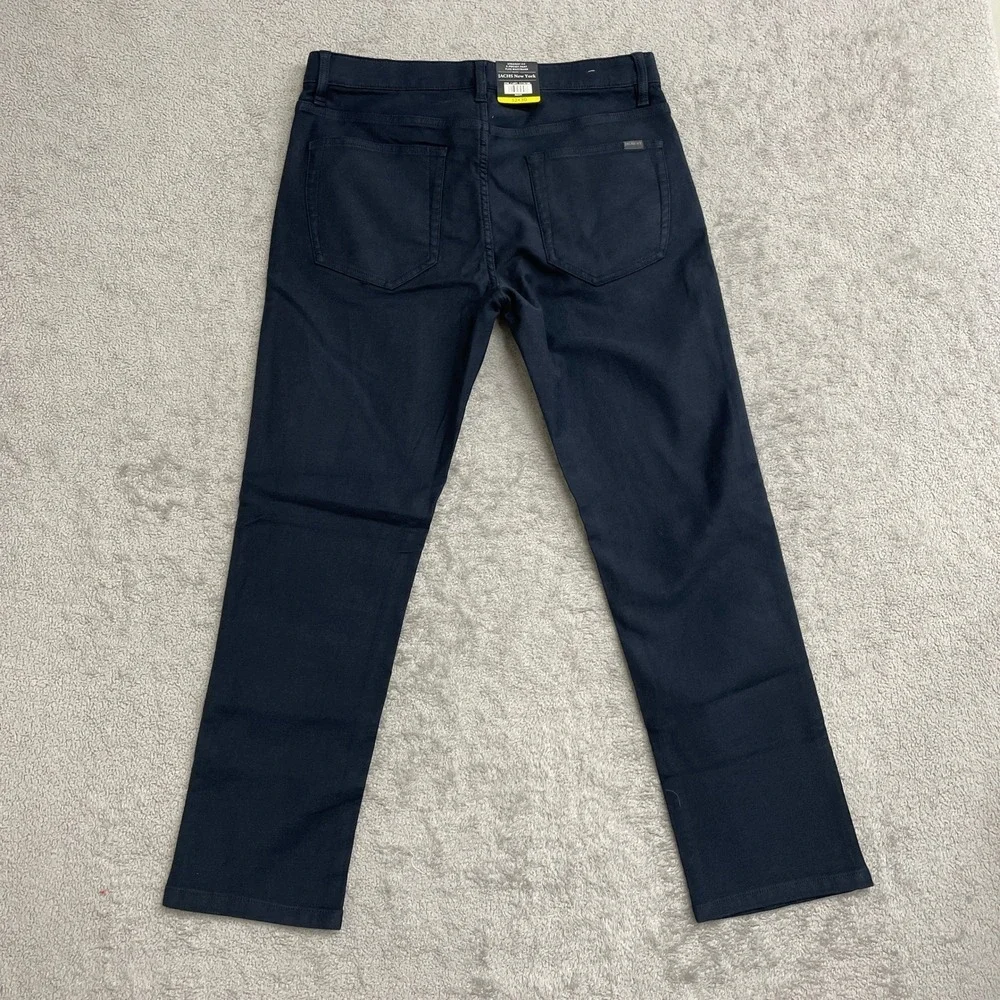 NEW JACHS New York Men's 32x30 Navy Blue Straight Fit 5 Pocket Stretch Waistband